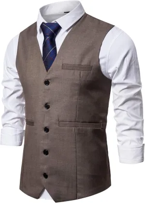 DONGD Mens Formal Suit Vest Business Dress Vest for Suit or Tuxedo