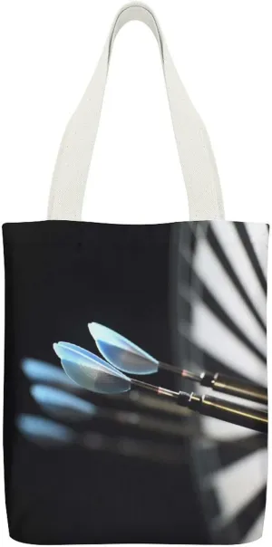 Double-sided Darts Arrows Printed Canvas Tote Bag, Printed Simple Tote Bag, Shoulder Tote Bag, Canvas Bag with Inner Pocket