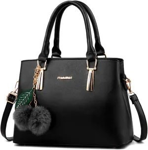 Dreubea Women's Leather Handbag Tote Shoulder Bag Crossbody Purse