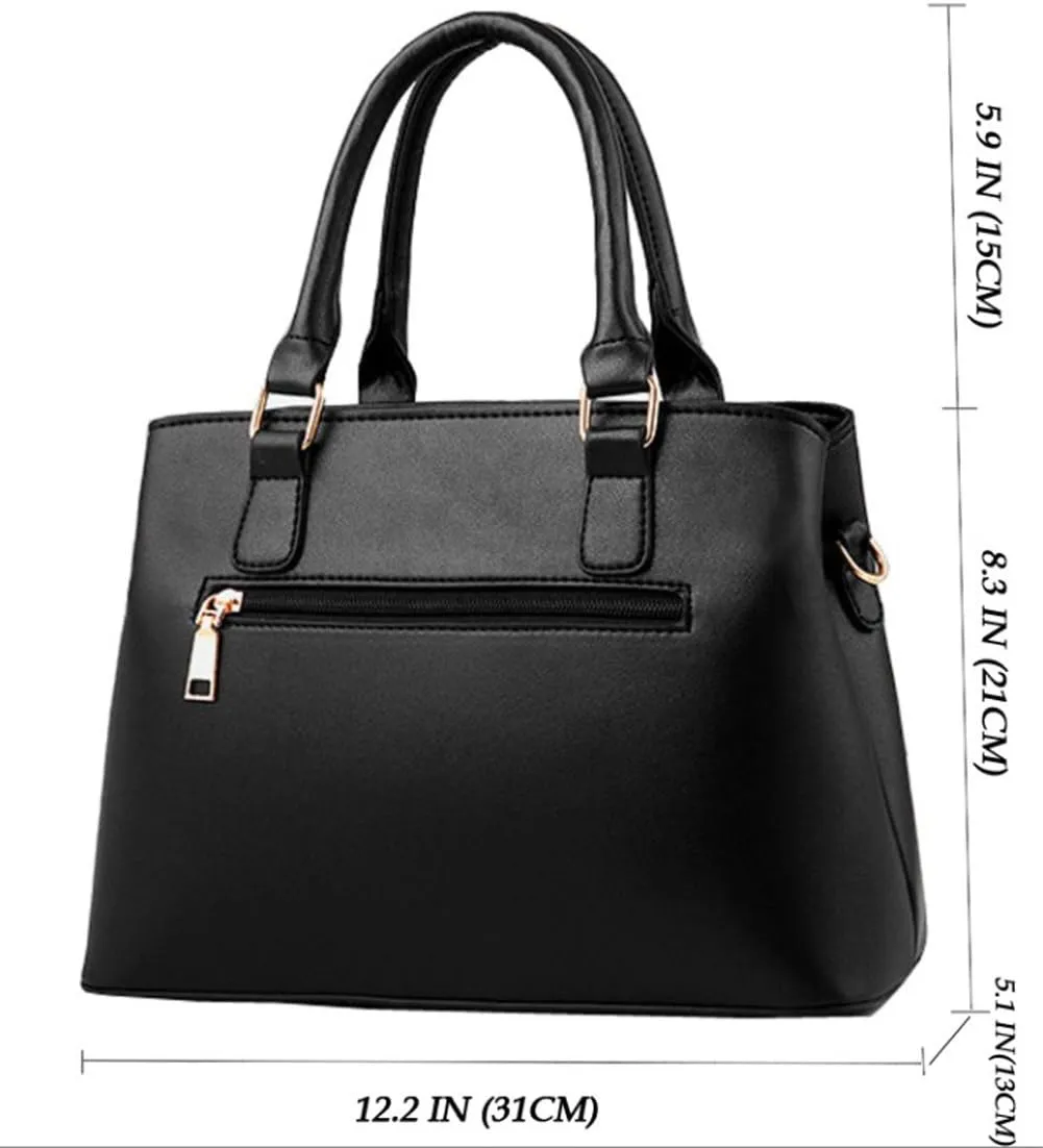 Dreubea Women's Leather Handbag Tote Shoulder Bag Crossbody Purse