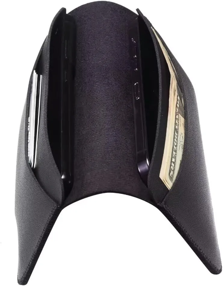 Dual compartment mobile phone bag wallet style business clutch, unisex bag