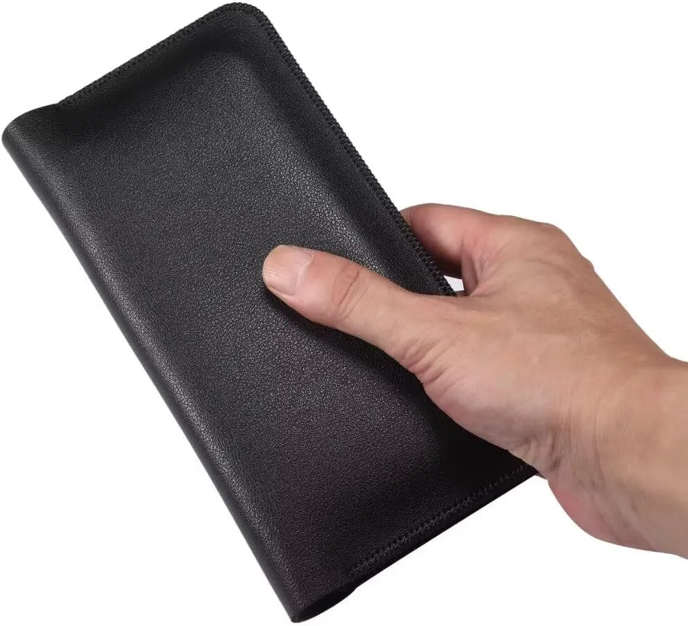 Dual compartment mobile phone bag wallet style business clutch, unisex bag