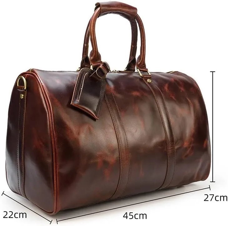 Duffle Bag Leather Travel Bag Duffle Bag Gym Sports Leather for Travel, Workout