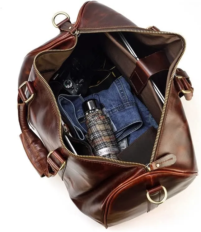 Duffle Bag Leather Travel Bag Duffle Bag Gym Sports Leather for Travel, Workout