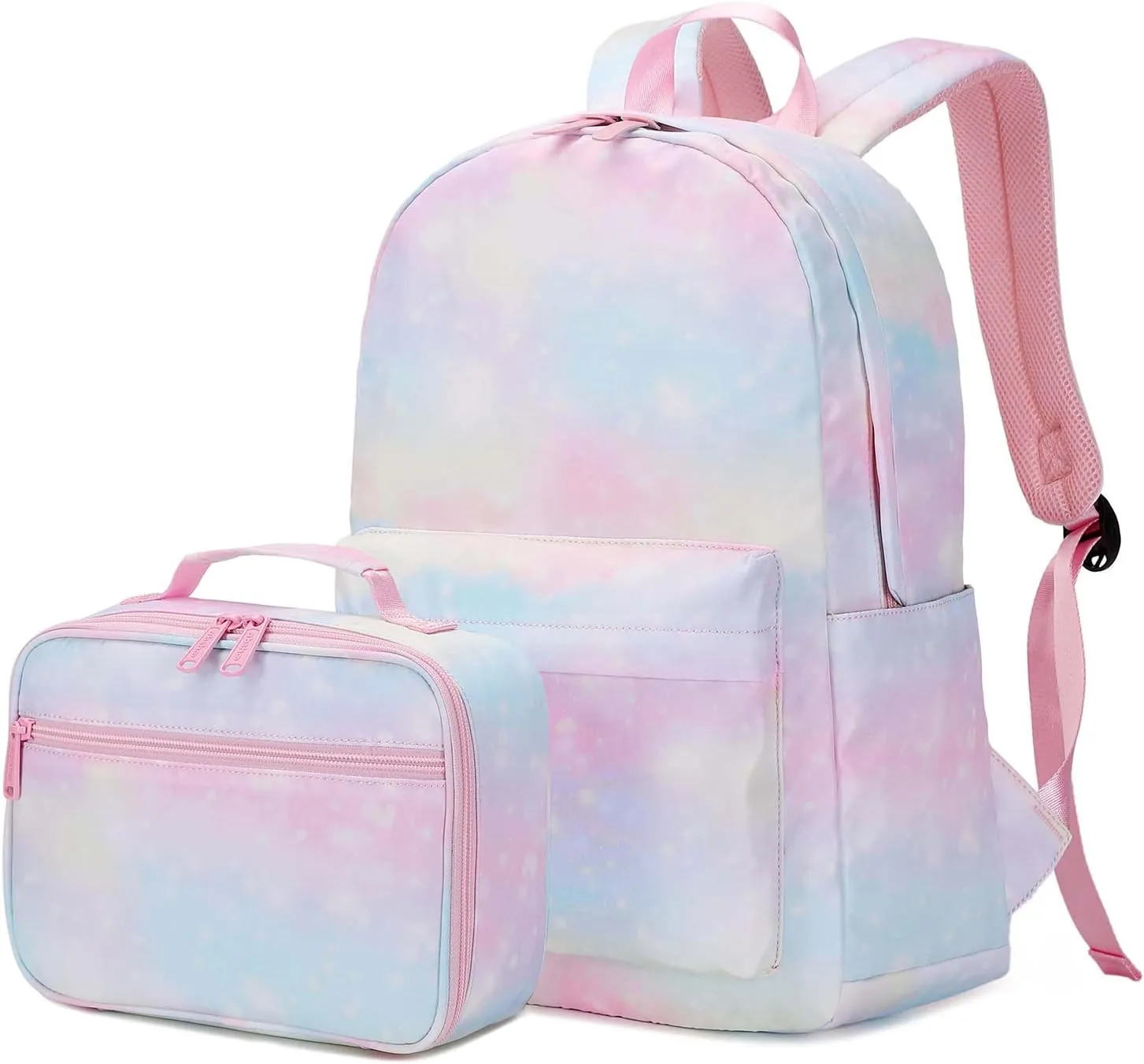 ecodudo Rainbow Girls Backpack Set for Teens Backpacks School Bookbags with Lunch Bag (Rainbow)