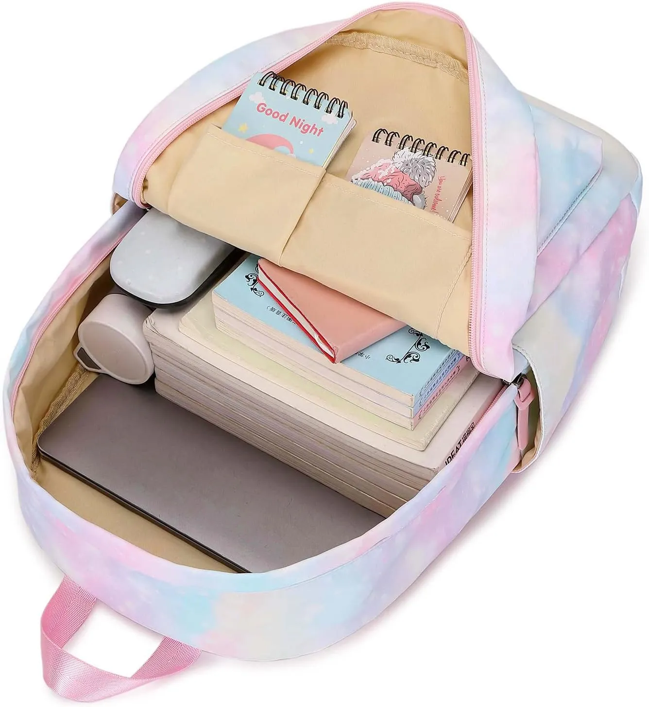 ecodudo Rainbow Girls Backpack Set for Teens Backpacks School Bookbags with Lunch Bag (Rainbow)