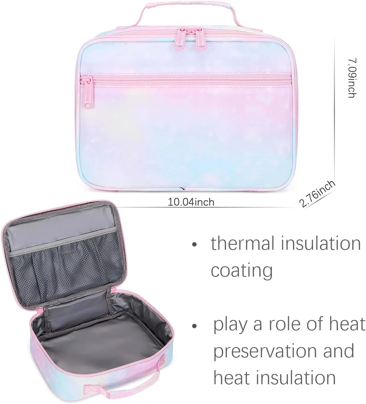 ecodudo Rainbow Girls Backpack Set for Teens Backpacks School Bookbags with Lunch Bag (Rainbow)