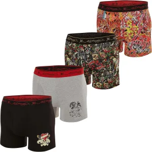ED HARDY Mens Boxer Briefs Active Stretch Breathable Underwear, Comfortable Gym Boxer Briefs- Multipack