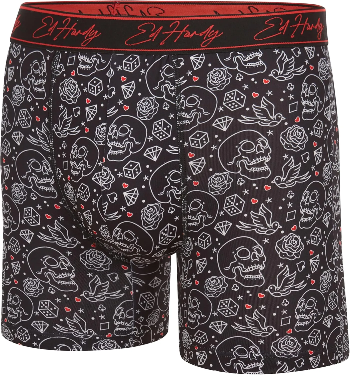 ED HARDY Mens Boxer Briefs Active Stretch Breathable Underwear, Comfortable Gym Boxer Briefs- Multipack