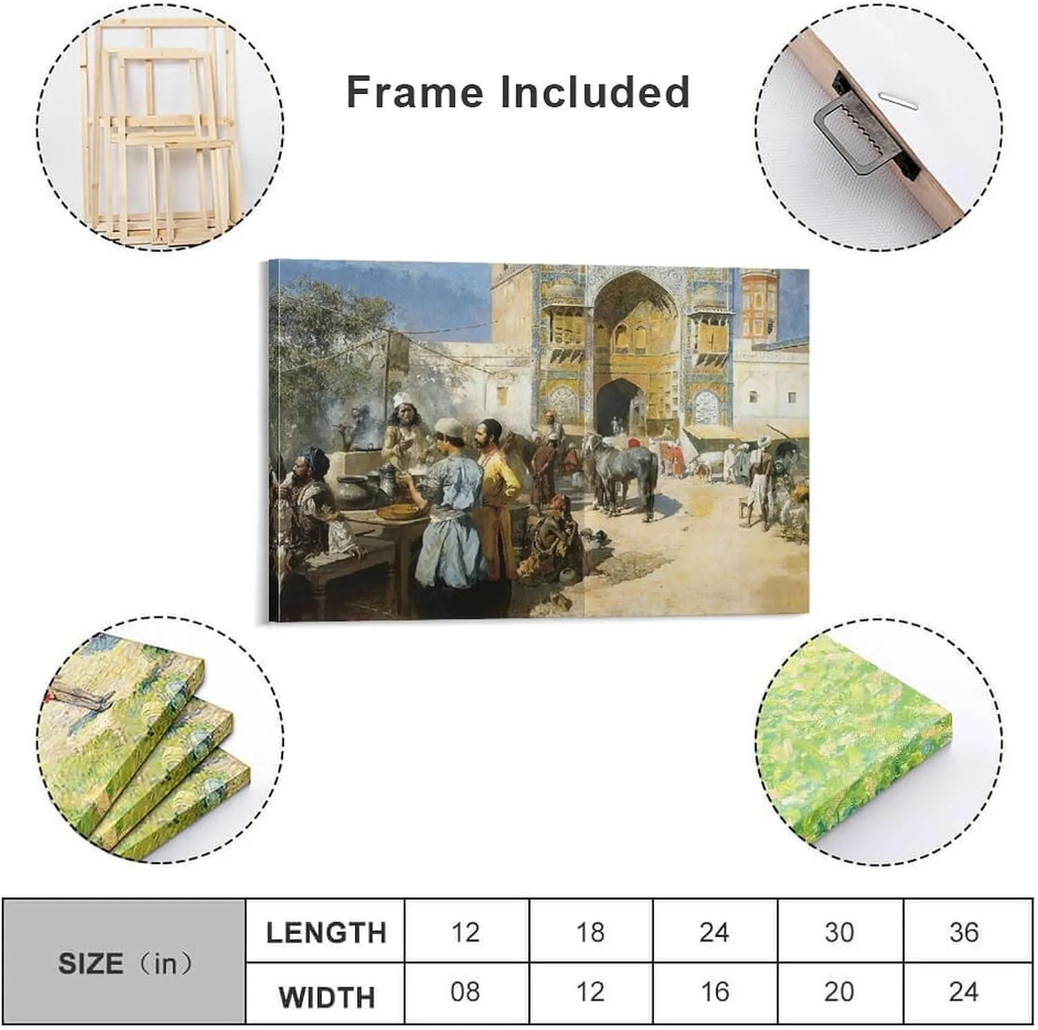 Edwin Lord Weeks - An Open-Air Restaurant, Lahore, C1889 Canvas Art Poster And Wall Art Picture Print Modern Family Bedroom Decor Posters 12x18inch(30x45cm)