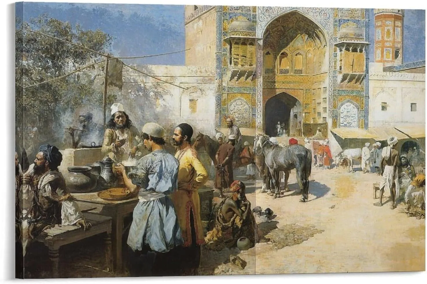Edwin Lord Weeks - An Open-Air Restaurant, Lahore, C1889 Canvas Art Poster And Wall Art Picture Print Modern Family Bedroom Decor Posters 12x18inch(30x45cm)