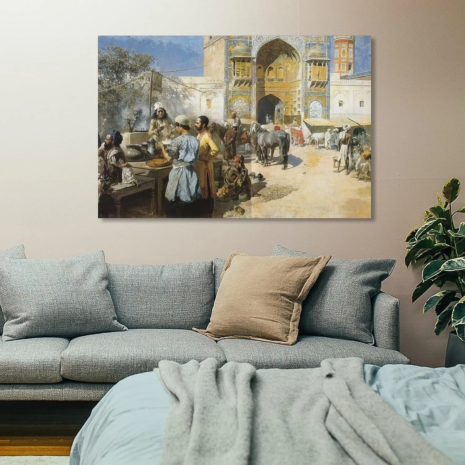 Edwin Lord Weeks - An Open-Air Restaurant, Lahore, C1889 Canvas Art Poster And Wall Art Picture Print Modern Family Bedroom Decor Posters 12x18inch(30x45cm)