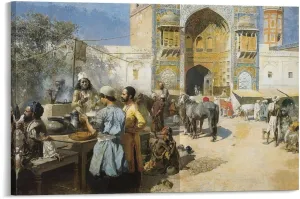 Edwin Lord Weeks - An Open-Air Restaurant, Lahore, C1889 Canvas Art Poster And Wall Art Picture Print Modern Family Bedroom Decor Posters 12x18inch(30x45cm)