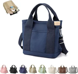 Elmyse Canvas Bag, Elmyse Large Capacity Multi-pocket Handbag Handmade, Elmyse Canvas Tote Bag Women