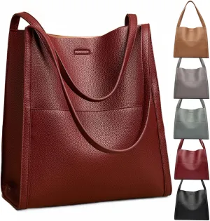Emboadlie Solid Color Simple Genuine Leather Shoulder Bag, Emboadlie Retro All-Match Vertical Crossbody Bag for Women