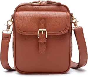 ENOPINK Cross Body Bag for Woman PU Leather Shoulder Bag Crossbody Purse with Card Slots