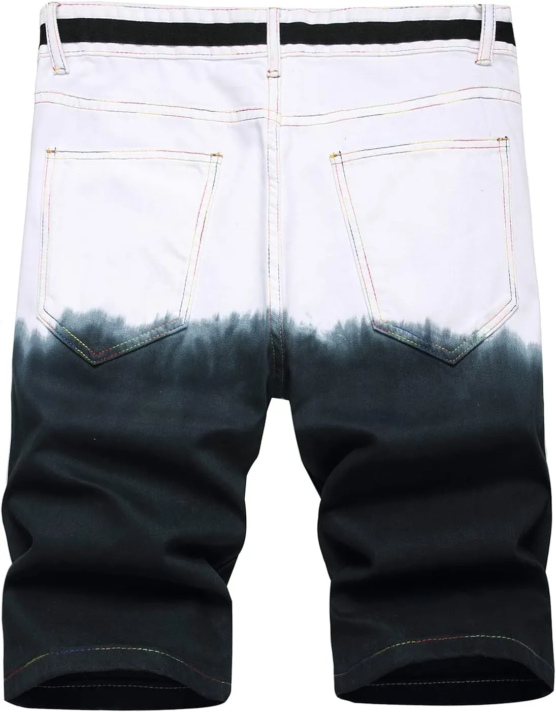 Enrica Men's Casual Printed Regular Fit Ripped Denim Shorts