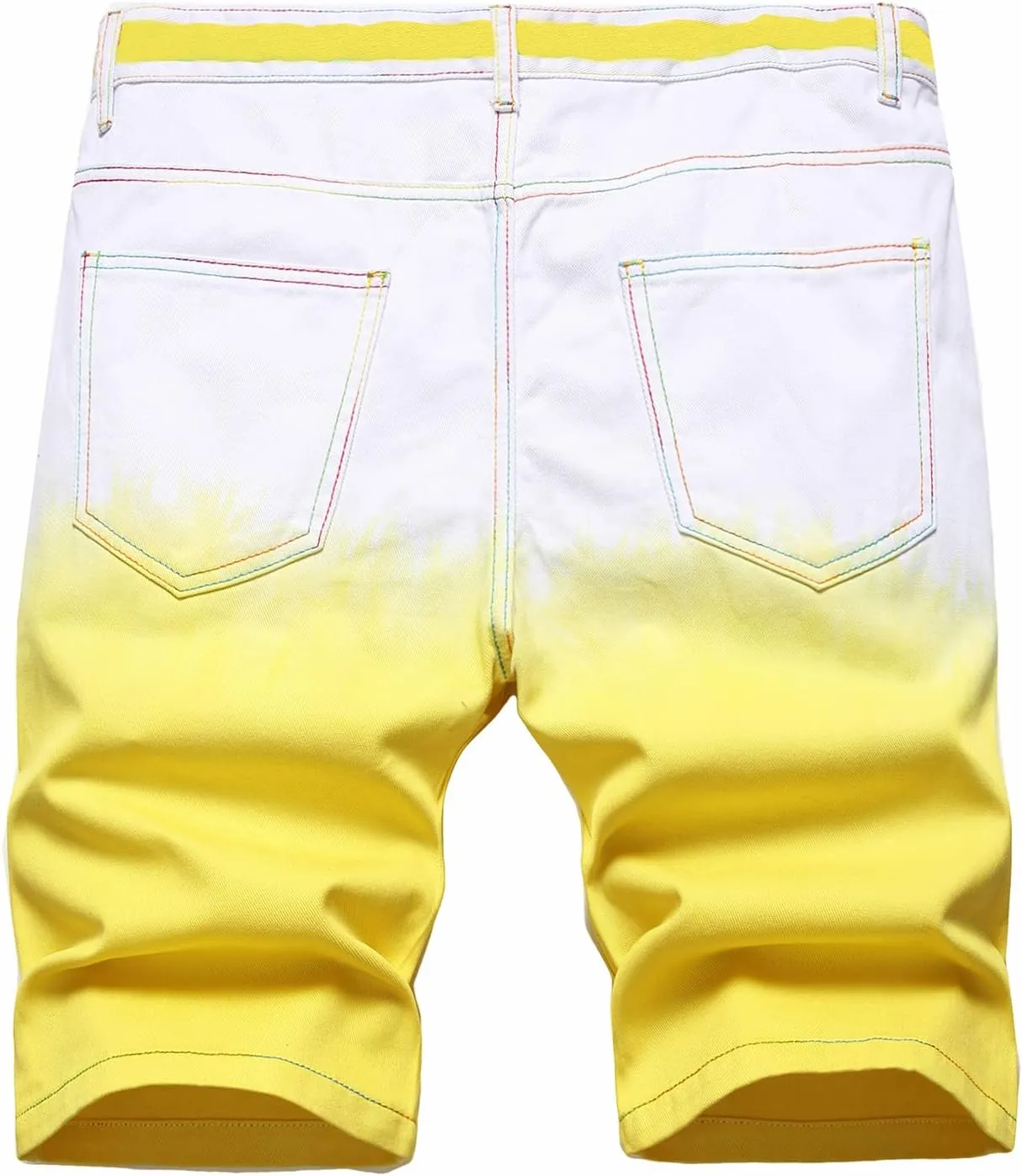 Enrica Men's Casual Printed Regular Fit Ripped Denim Shorts