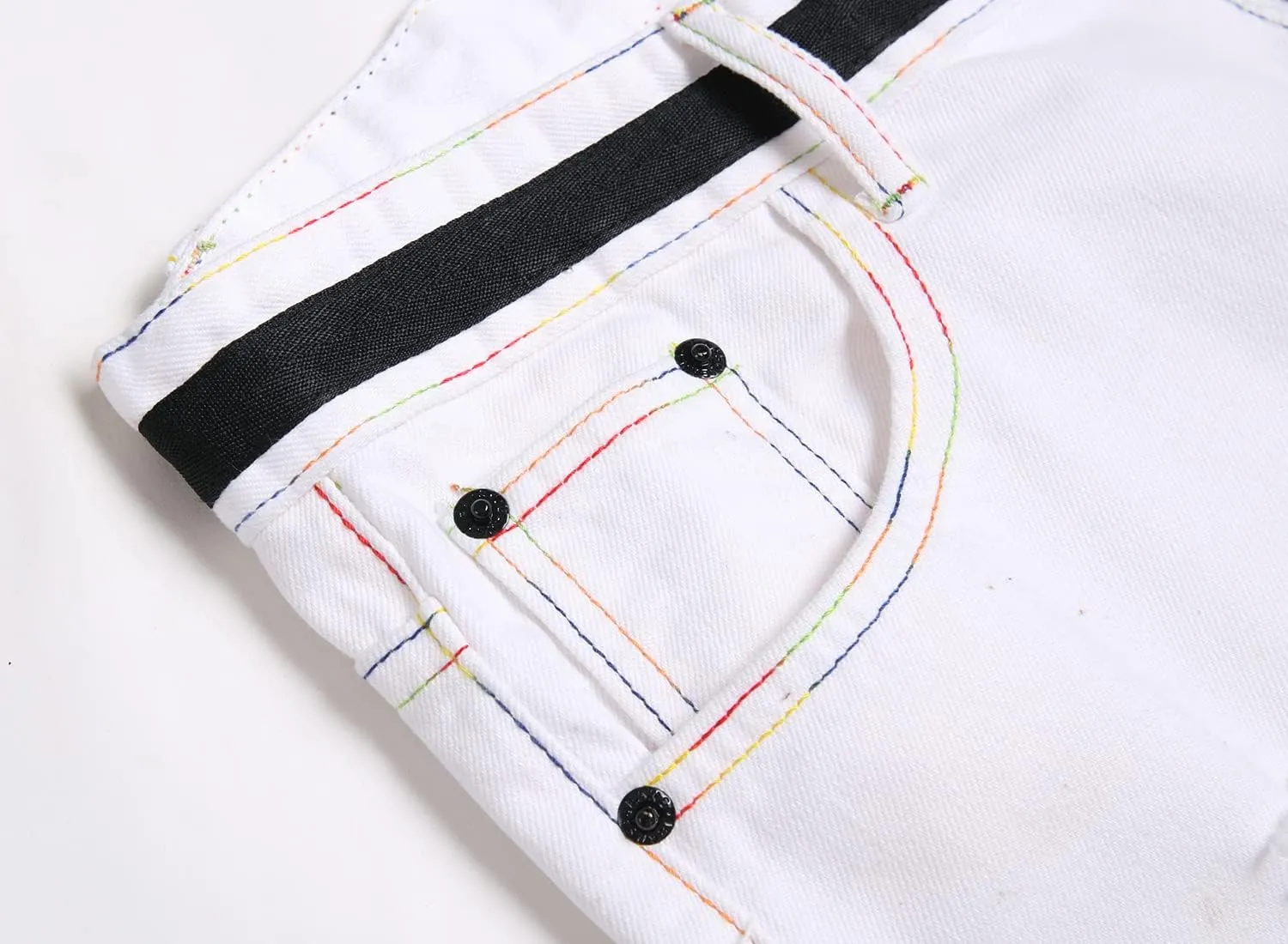 Enrica Men's Casual Printed Regular Fit Ripped Denim Shorts