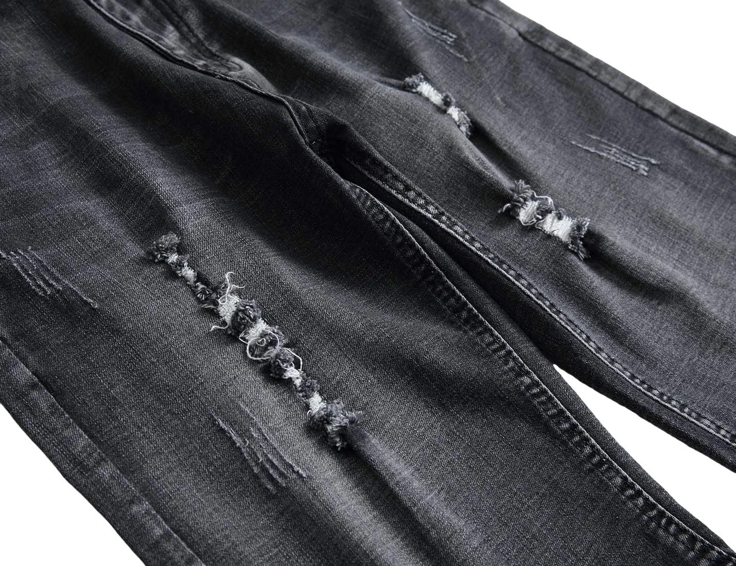 Enrica Men's Casual Printed Regular Fit Ripped Denim Shorts
