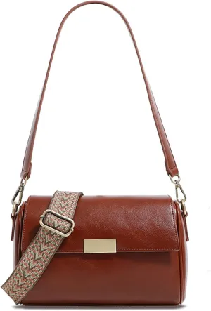 Entchin Premium Vegan Leather Shoulder Bag for Women,Detachable 2-Strap Crossbody Bag, Lady Handbag Purse