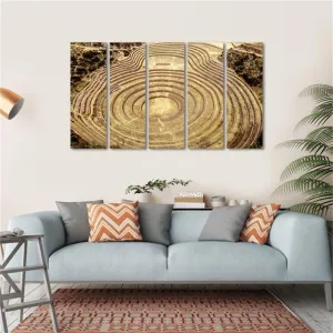 ERGO PLUS Modern Artwork Wall Art Canvas Abstract Paintings - Moray Quechua Peru - Decor for Living Room Bedroom Kitchen - 52x30in