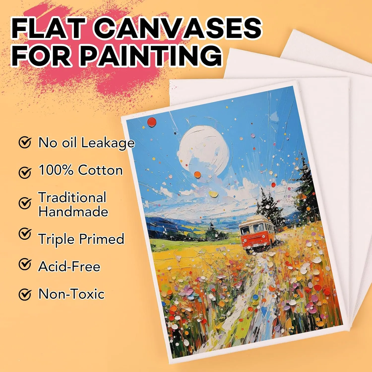 ESRICH 5x7IN Small Canvases for Painting, 30 Pack Mini Canvas Boards for Painting Canvas Primed Acid Free Mini Blank Canvas Panels for Oil Paint,Watercolor,Acrylic Paint,Gouache&Tempera.