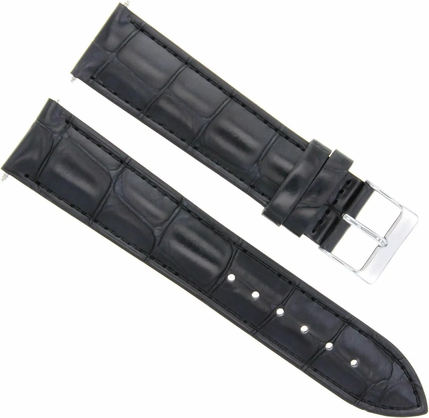 Ewatchparts 19MM ITALIAN LEATHER WATCH BAND STRAP COMPATIBLE WITH CITIZEN ECO-DRIVE WATCH BLACK