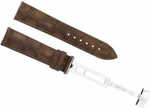 Ewatchparts 19mm Leather Watch Band Strap Deployment Clasp Compatible With Vacheron Constantin Watch Light Brown