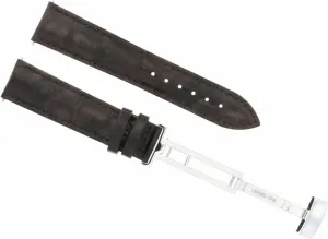 Ewatchparts 22mm Leather Watch Band Strap Compatible With Girard Perregaux Deployment Clasp Dark Brown