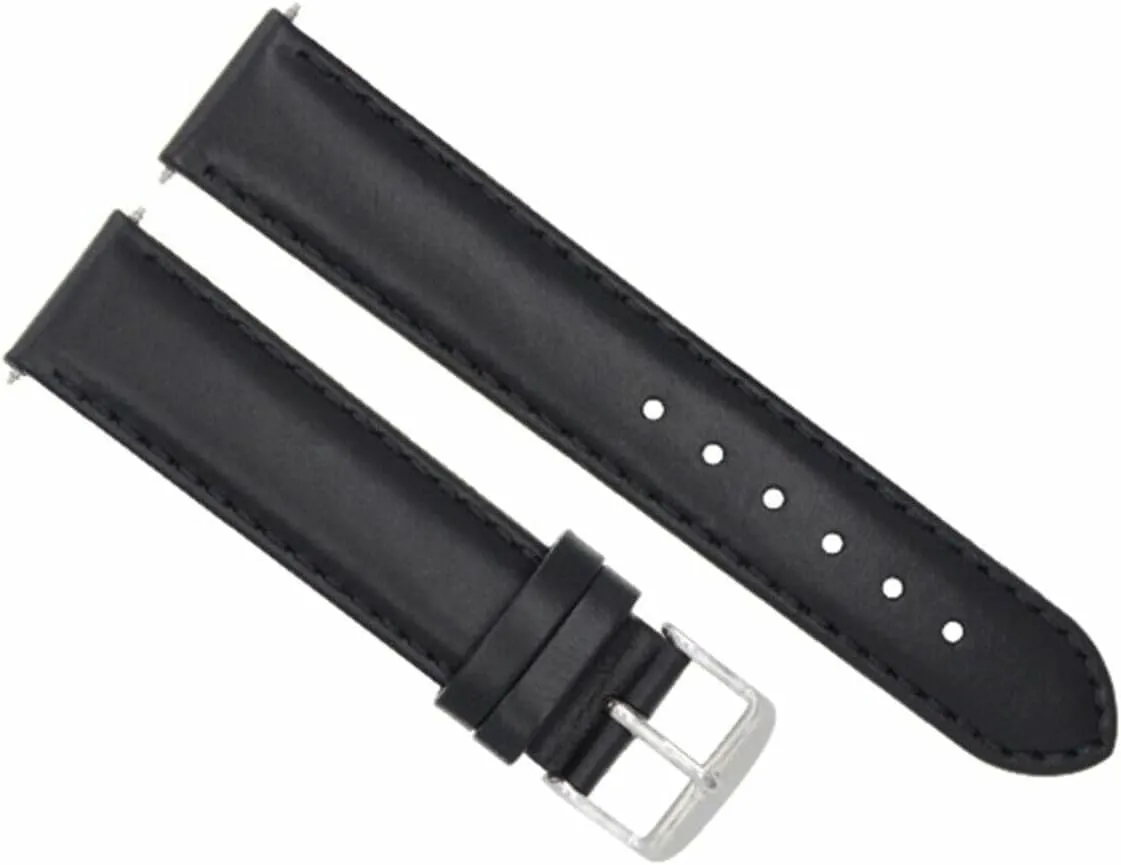 Ewatchparts 22MM SMOOTH LEATHER WATCH BAND STRAP COMPATIBLE WITH BAUME MERCIER CLASSIMA 8692 8733 BLACK