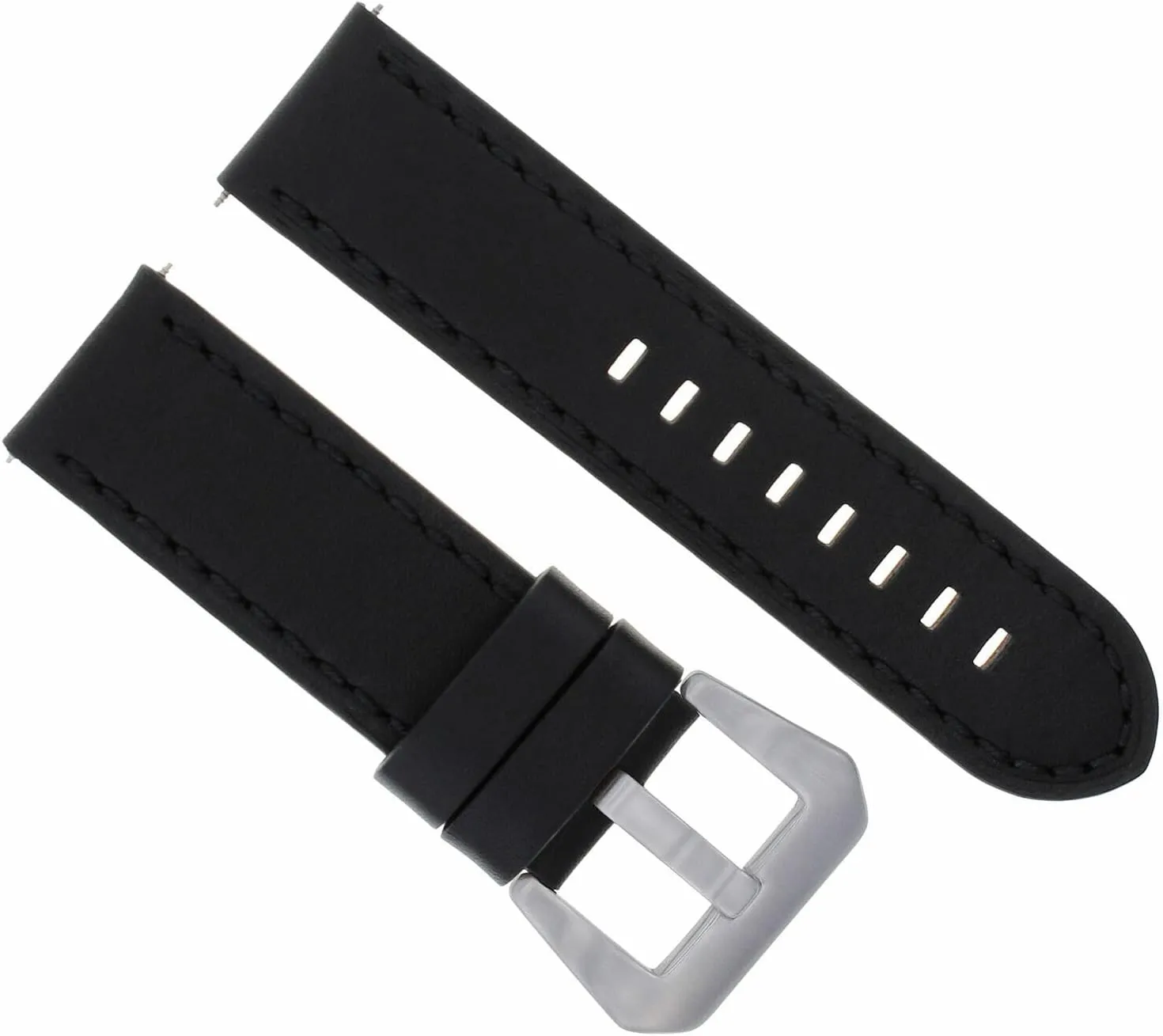 Ewatchparts 24mm Leather Watch Band Strap Compatible With Breitling Navitimer Chronomat Bentley Black