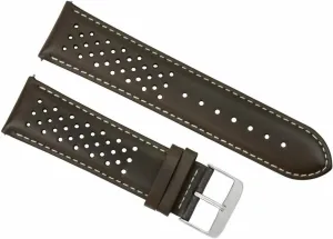 Ewatchparts 24mm Perforated Leather Watch Band Strap Compatible With Tag Heuer Carrera Quick Release Black
