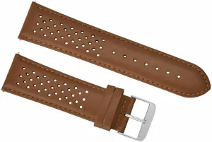 Ewatchparts 24mm Perforated Leather Watch Band Strap Compatible With Tag Heuer Carrera Quick Release Black