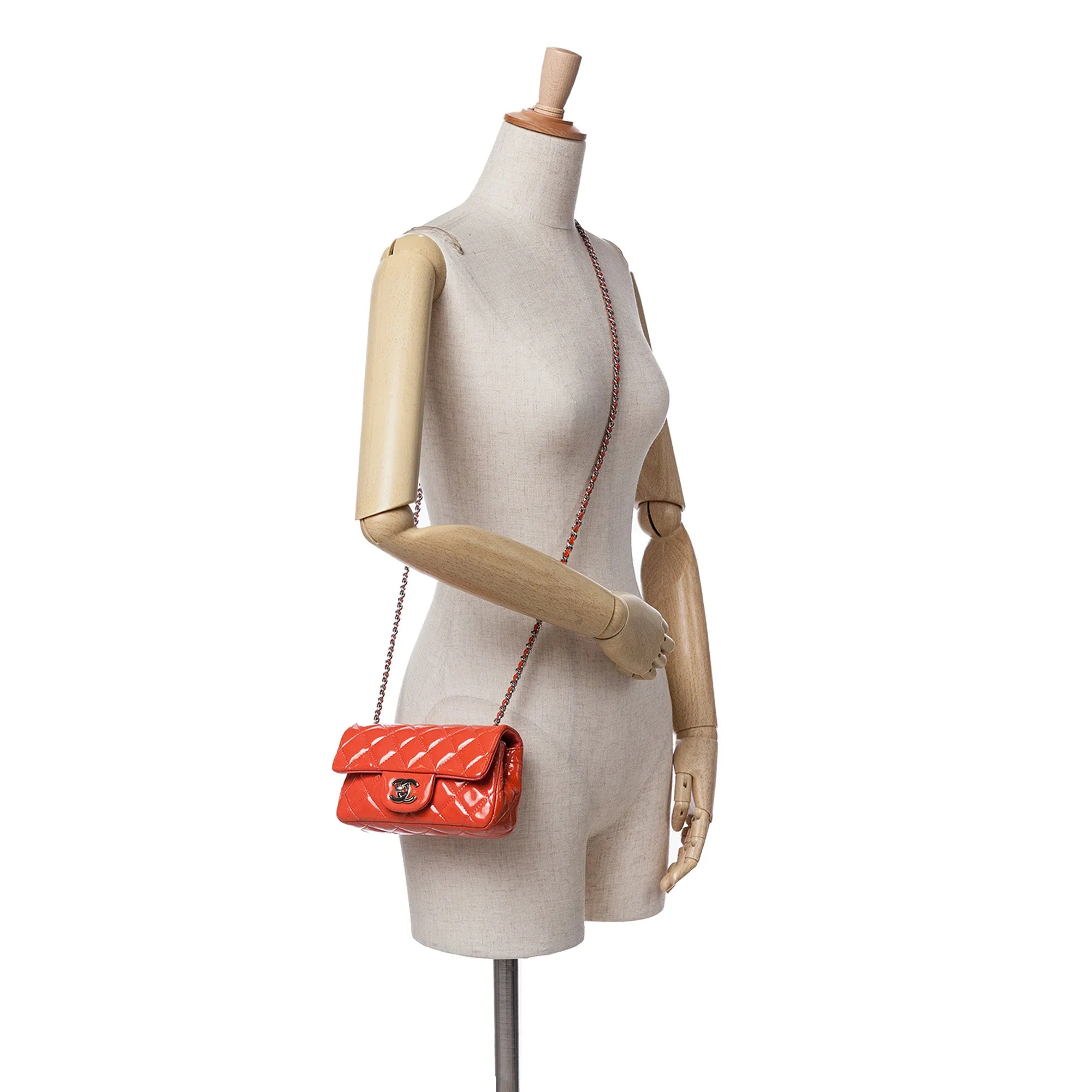 Extra Mini Rectangular Classic Patent Single Flap