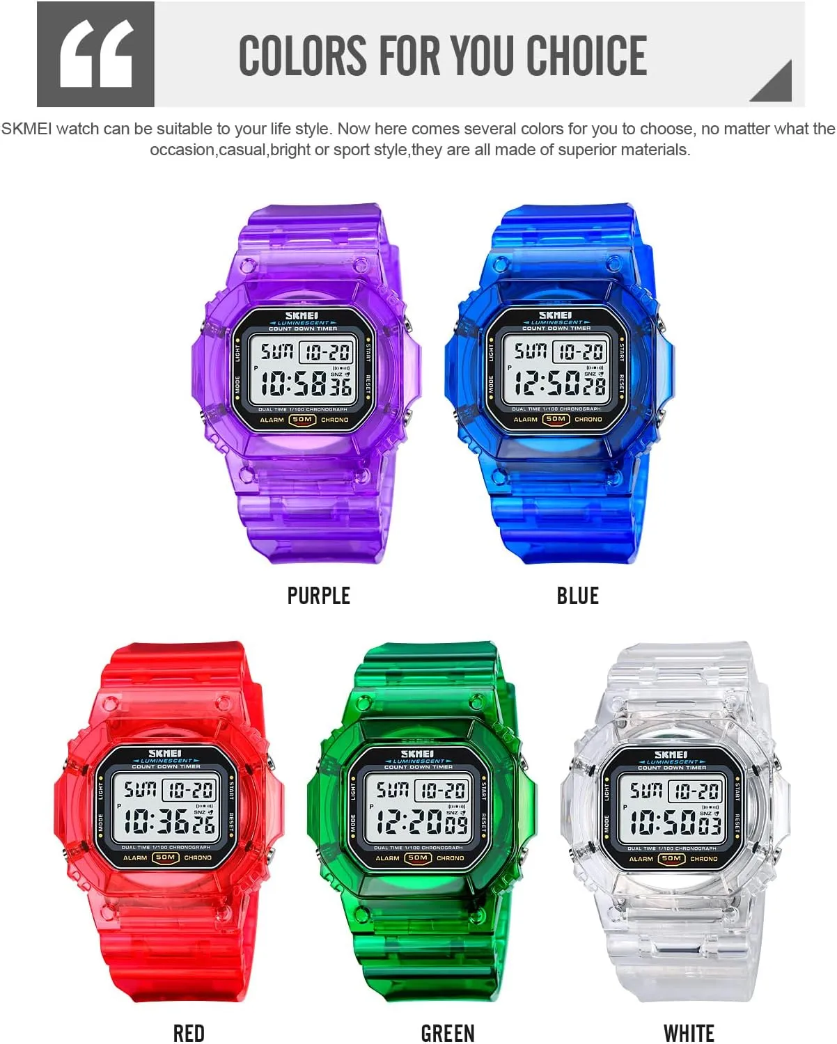 FANMIS Mens Fashion Military Multifunction Digital Watches 50M Water Resistant Electronic LED Backlight Sports Watch Unisex Outdoor Sport Watch