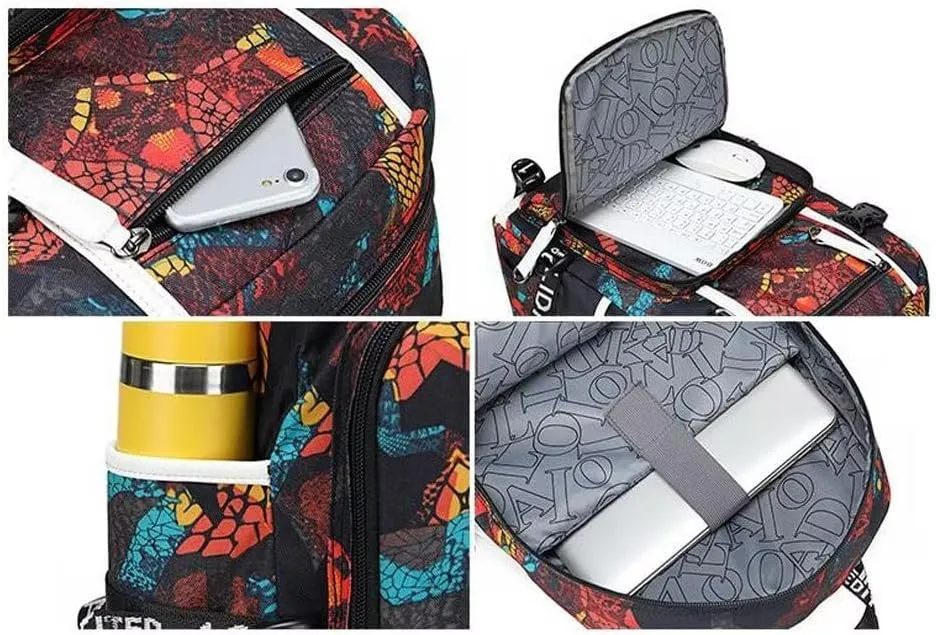 FANwenfeng Basketball Player 23 Luminous Backpack Travel Daypacks Fans Bag for Men Women (Style 8)