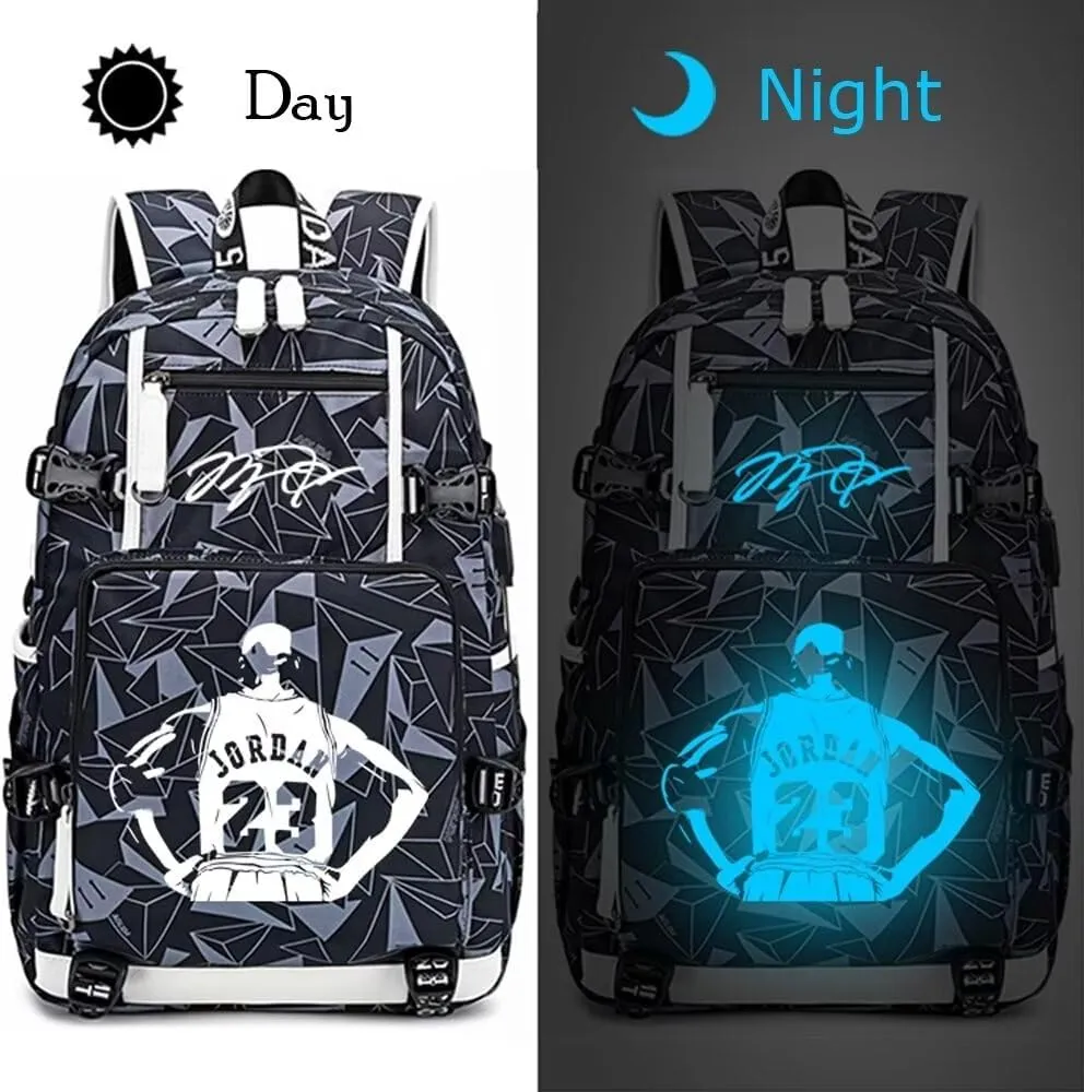 FANwenfeng Basketball Player 23 Luminous Backpack Travel Daypacks Fans Bag for Men Women (Style 8)