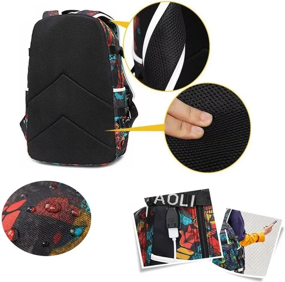 FANwenfeng Basketball Player 23 Luminous Backpack Travel Daypacks Fans Bag for Men Women (Style 8)