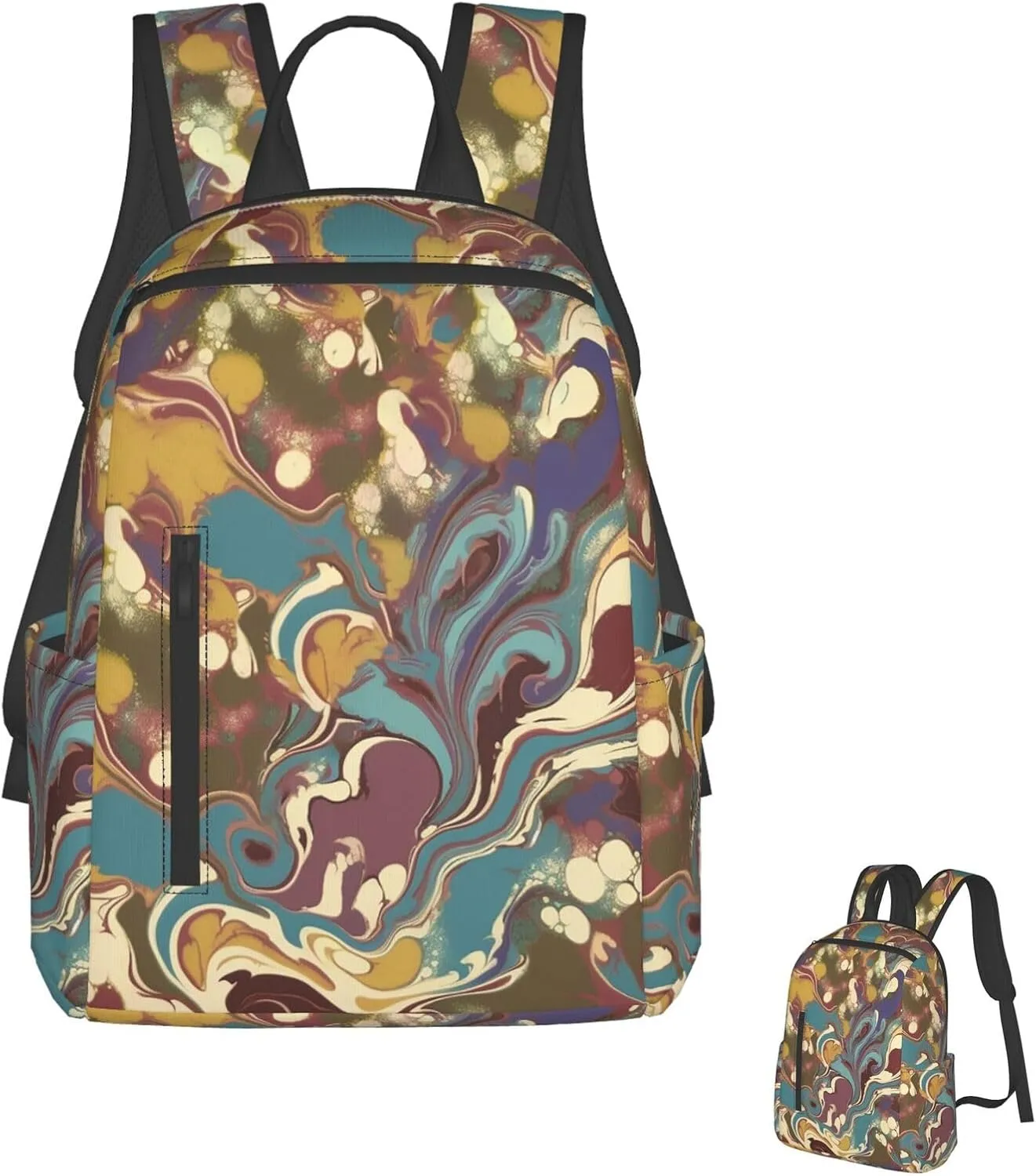 Fashion Backpack Casual Travel Daypack Lightweight Laptop Bags Romano Art Laptop Backpacks for Women Men