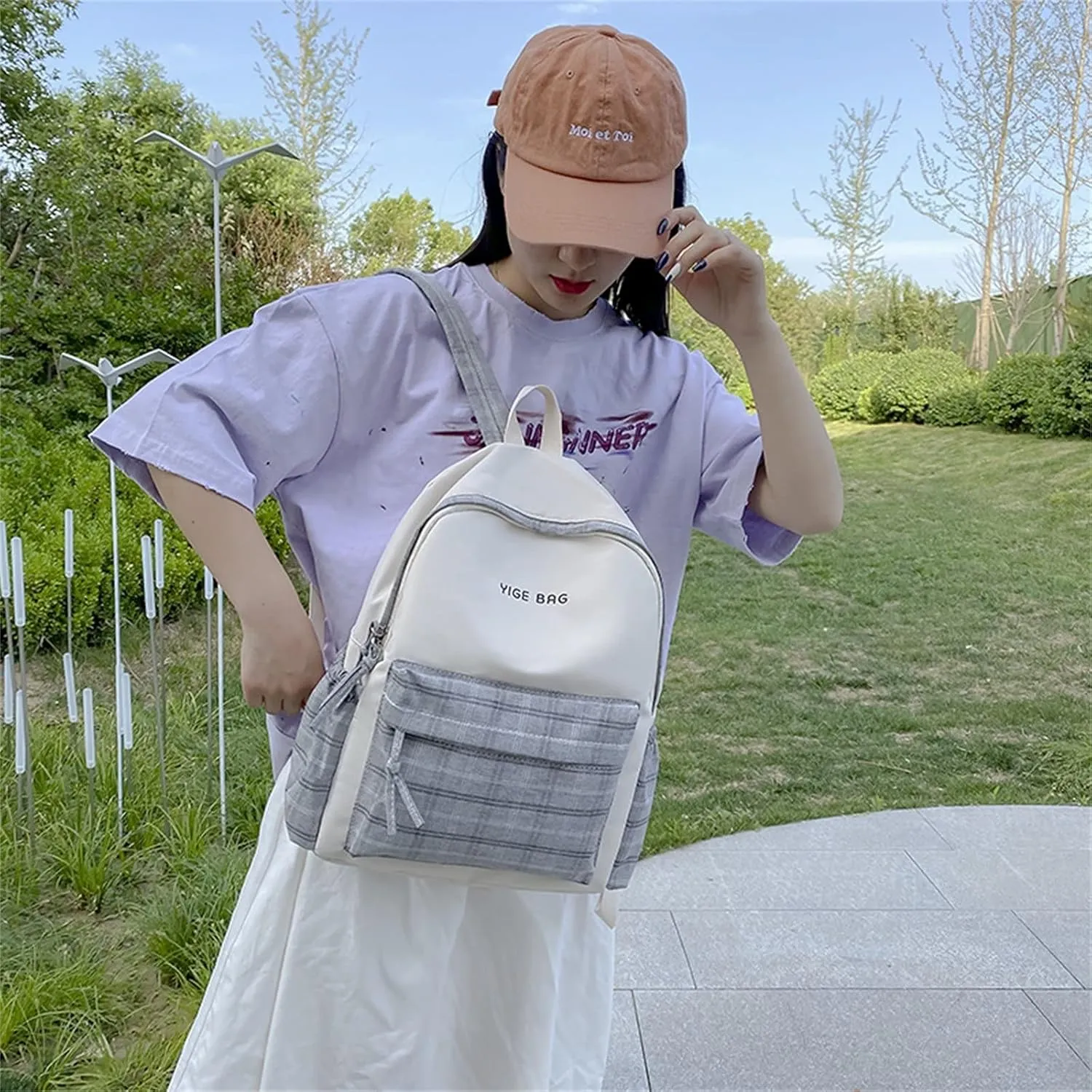 Fashion Cute Womens Backpack Casual Messenger Crossbody Bags Versatile Bags Anti Theft Crossbody Bags for Women(Grey)