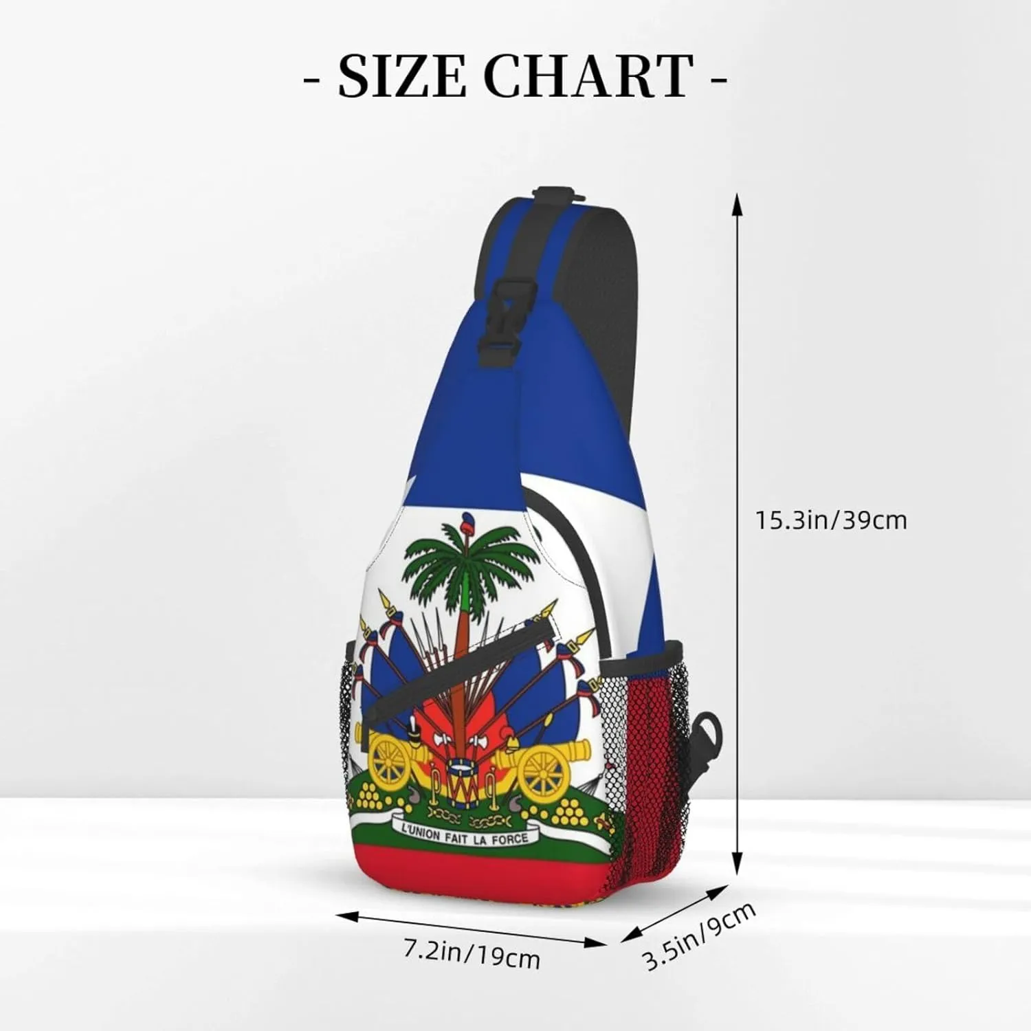 Fashion Haiti Flag Sling Backpack, Multipurpose Haitian Flag Crossbody Shoulder Bag Travel Hiking Daypack for Women Men