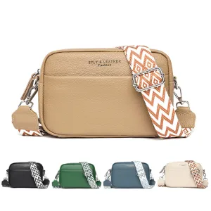 Fashion Shoulder Crossbody Bags With Rhombus Embroidered Wide Shoulder Strap