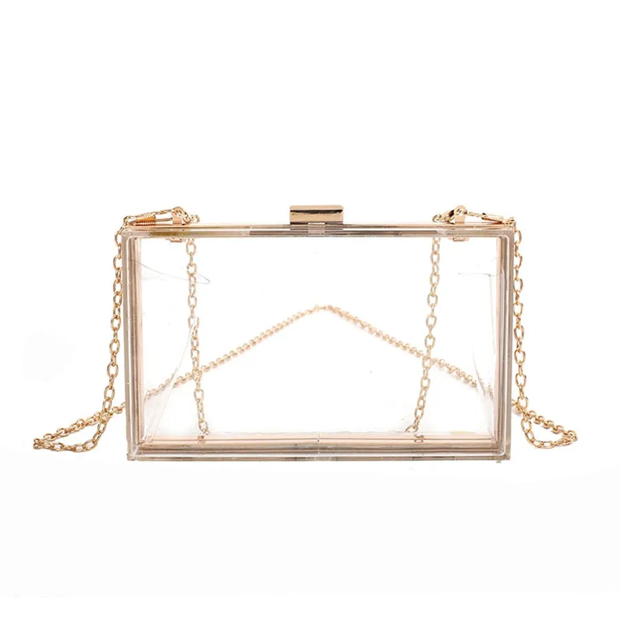 Fashion Transparent Style Simple Casual Acrylic  with Chain Handbag
