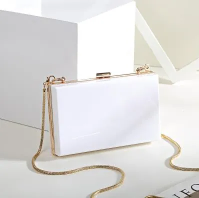Fashion Transparent Style Simple Casual Acrylic  with Chain Handbag