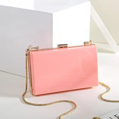 Fashion Transparent Style Simple Casual Acrylic  with Chain Handbag