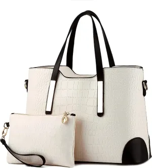 Fashion Women Handbags Set 2 Pcs Large Shoulder Bag Multifunctional