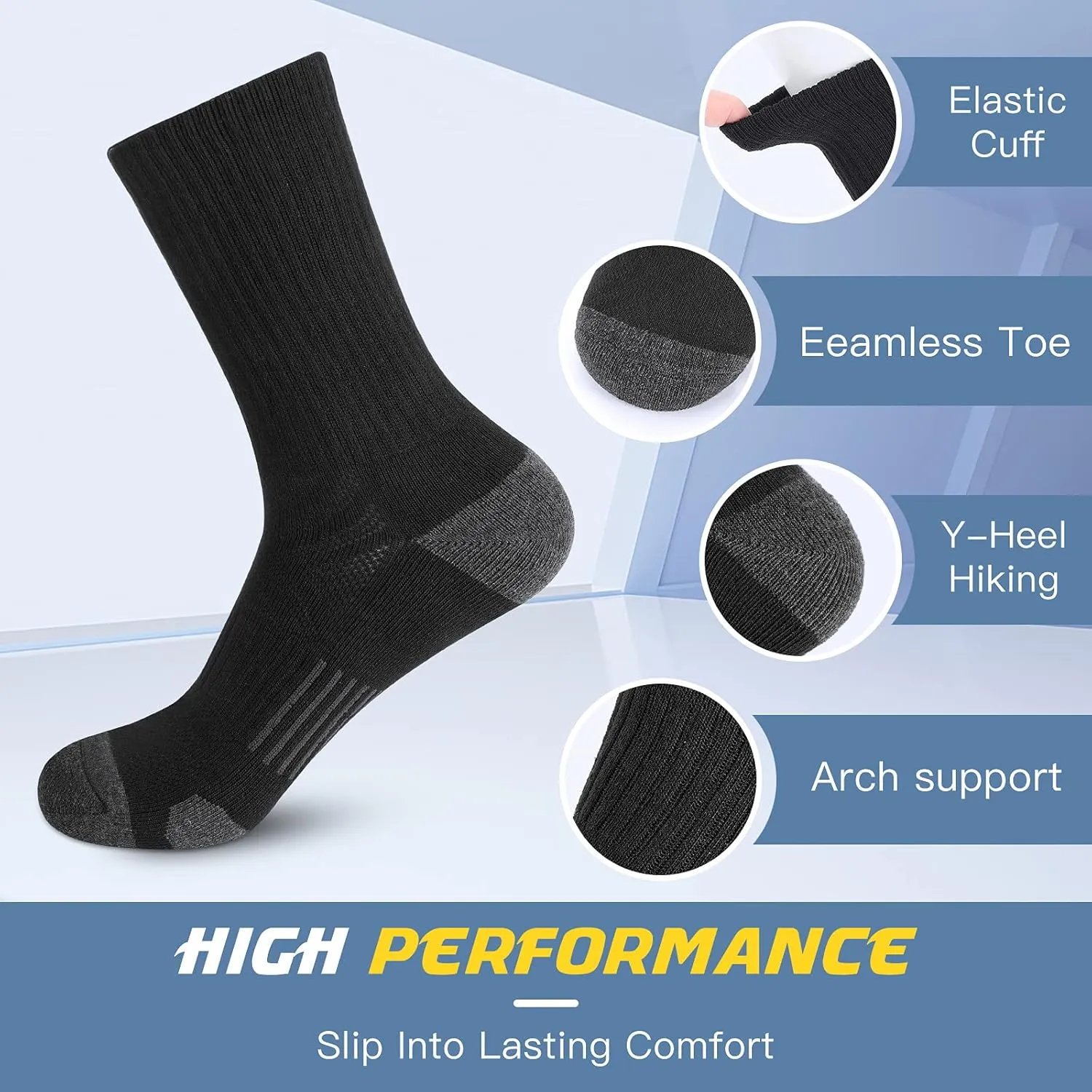 Felicigeely Running Crew Socks Cushion Breathable Athletic