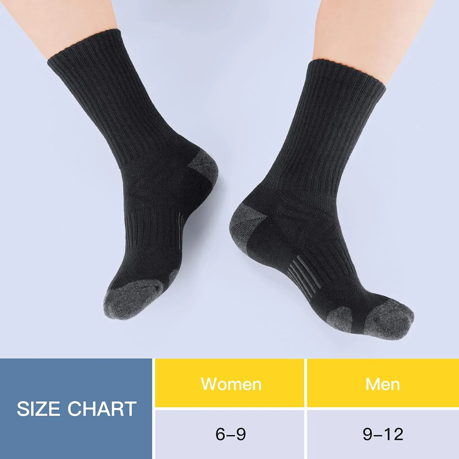 Felicigeely Running Crew Socks Cushion Breathable Athletic