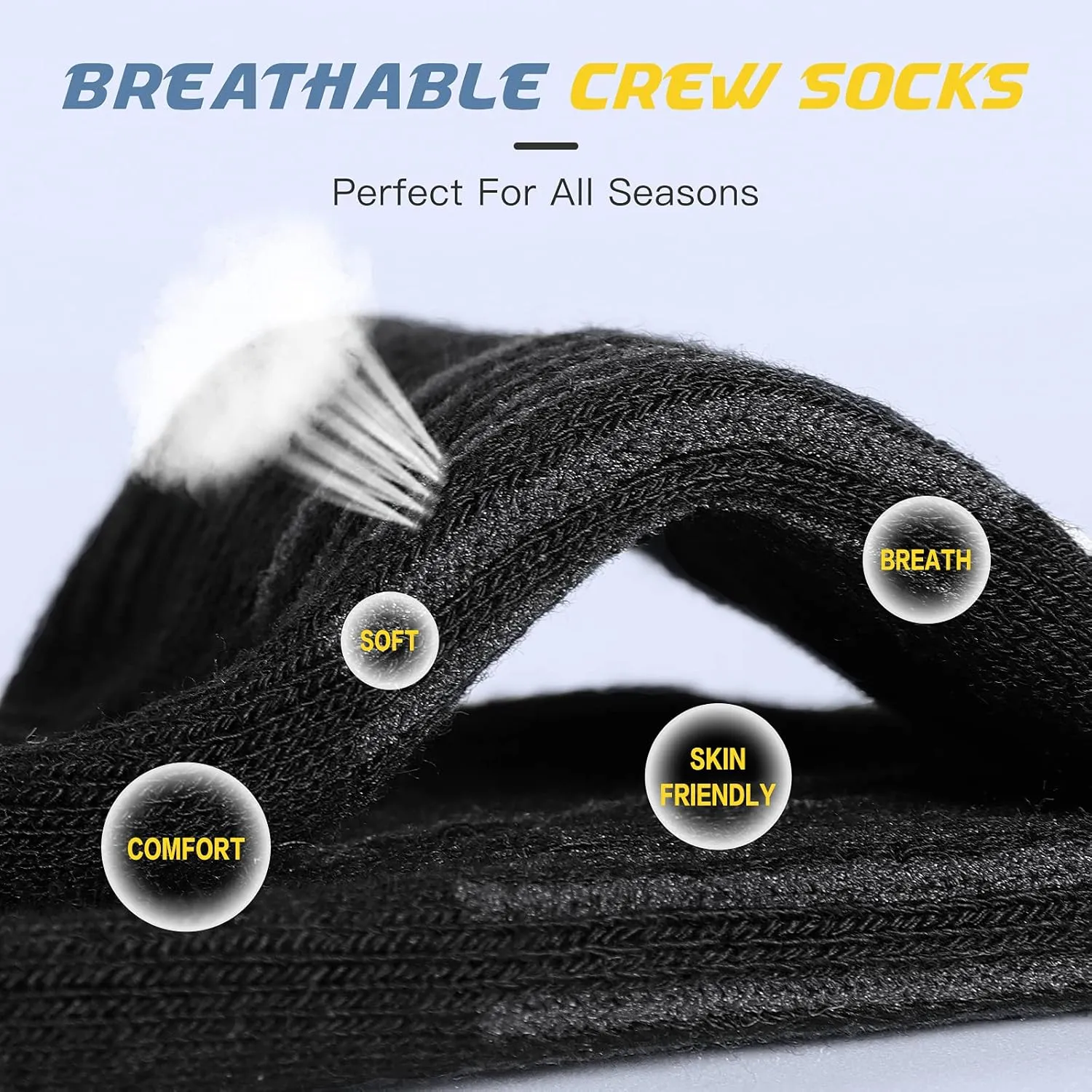 Felicigeely Running Crew Socks Cushion Breathable Athletic